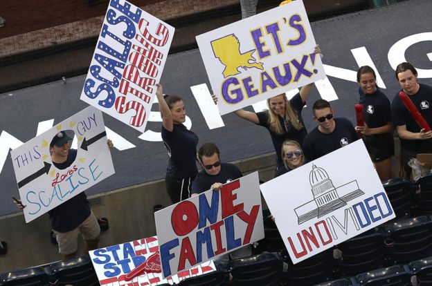 Fans at the game