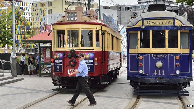 Two old trams in Christchurch