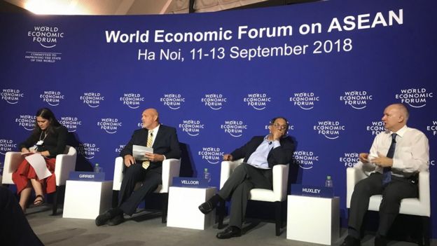 Phiên thảo luáºn 'Understanding Asia's New Balance of Power' diá»
n ra trong khuôn khá» Diá»
n Äà n Kinh tế Thế giá»i vá» ASEAN tại Hà Ná»i.