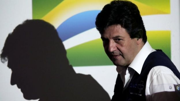 O ex-ministro da Saúde, Henrique Mandetta, após anunciar saída do cargo
