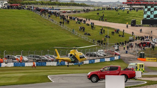 Billy Monger is air-lifted to hospital