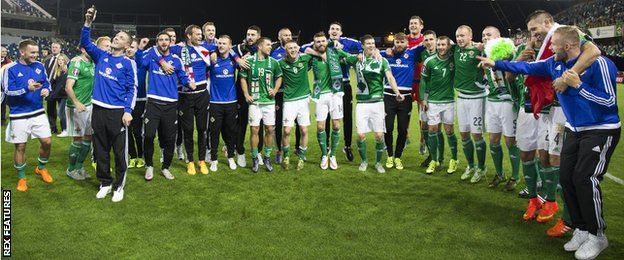 Northern Ireland players celebrate