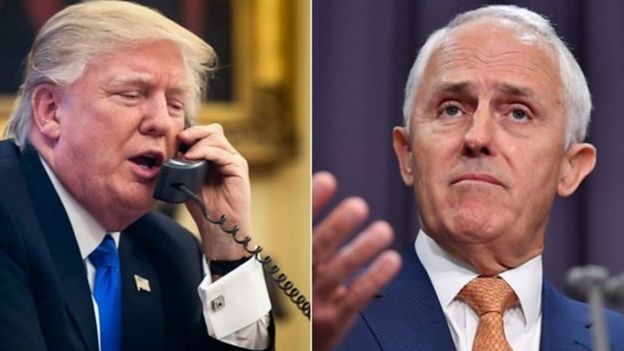 Raia wa marekani Donald Trump na waziri mkuu wa Australia Malcolm Turnbull