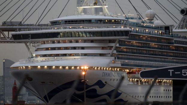 The Diamond Princess cruise ship - quarantined in Japan due to coronavirus