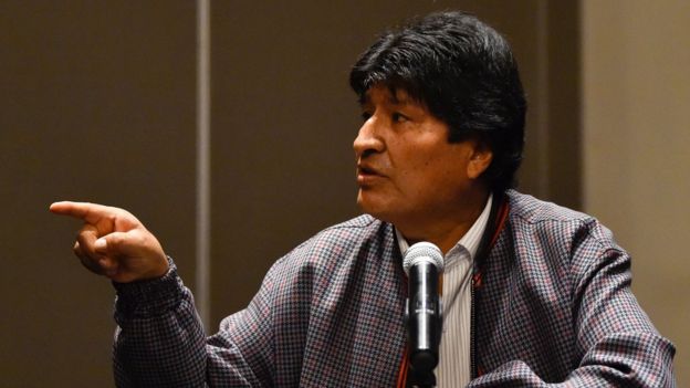 Evo Morales en conferencia de prensa