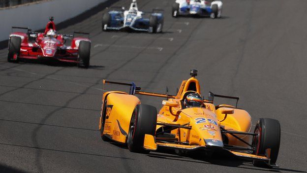 Fernando Alonso during practice for the Indianapolis 500