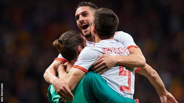 Spain recorded their biggest win against a World Cup winning nation