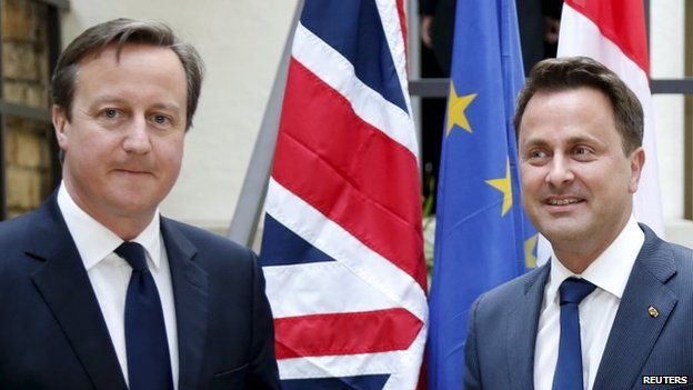 David Cameron meeting Luxembourg prime minister Xavier Bettel