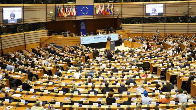 Sessão do Parlamento Europeu em Bruxelas