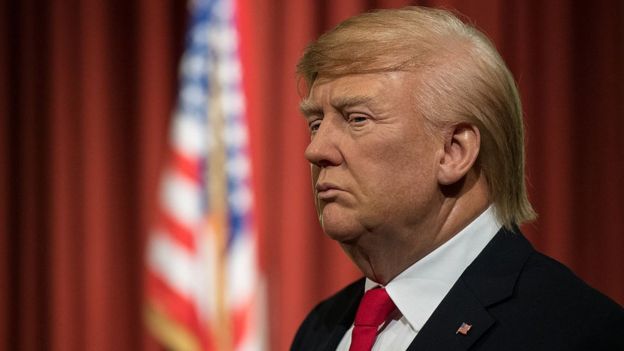 La figura de cera de Donald Trump desvelada por Madame Tussauds justo antes de la toma de posesión del presidente electo.