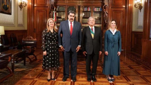 Nicolás Maduro divulgó en su cuenta de Twitter la imagen de su encuentro con AMLO.
