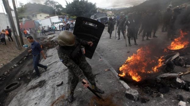 Disturbios en Honduras.