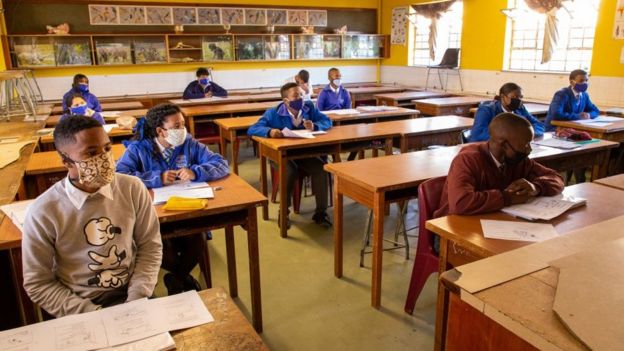 A classroom returns in South Africa