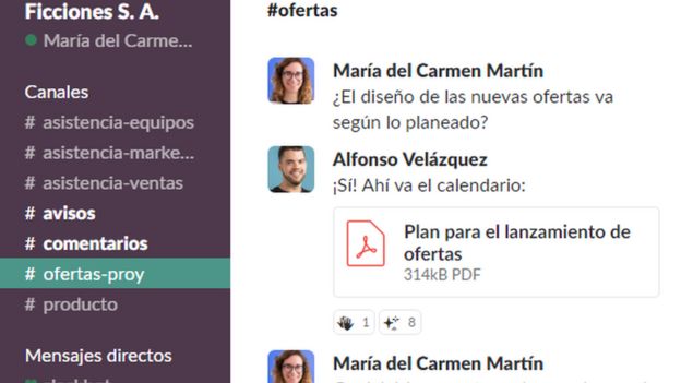 Captura de Slack disponible en su web.