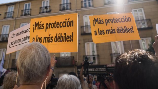 Demonstrations on 14 August 2017 in Madrid, Spain, in support of Juana Rivas