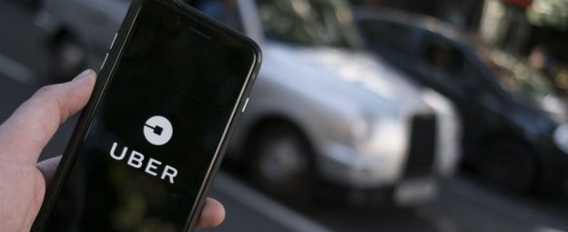 Uber app being used in London Uber app being used in London