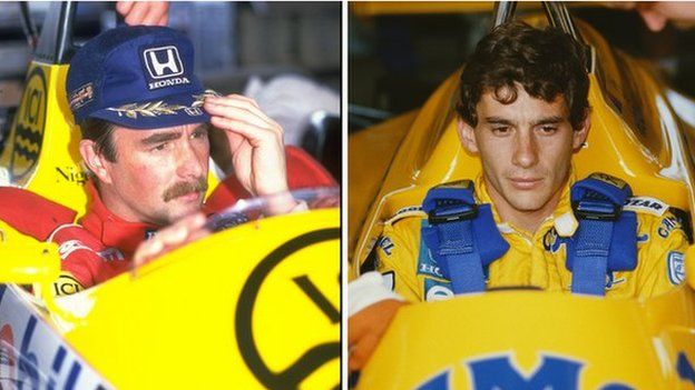 Nigel Mansell and Ayrton Senna