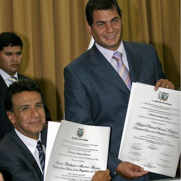 Rafael Correa junto a Lenín Moreno cuando eran presidente y vicepresidente respectivamente.