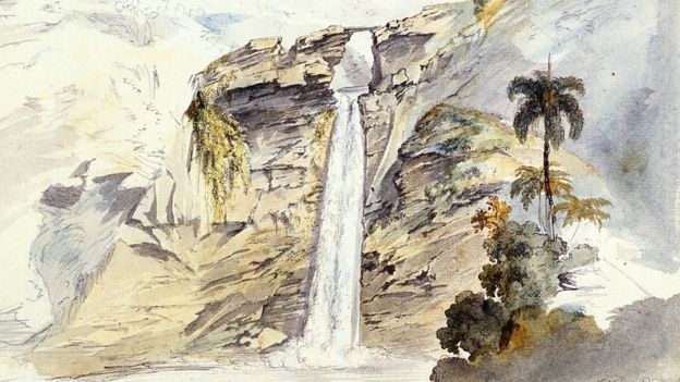 Pintura de Moritz Rugendas, 'Cachoeira de Ouro Preto'