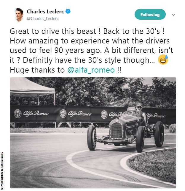 Charles Leclerc tweet