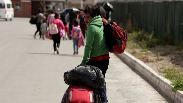 Migrante centroamericano en México, cerca de la frontera con EE.UU.