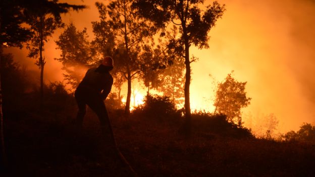 Incendio forestal en Turquía en julio