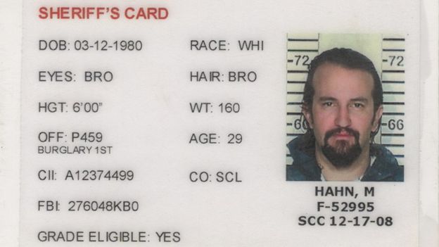 Documento de arresto de Matt Hahn