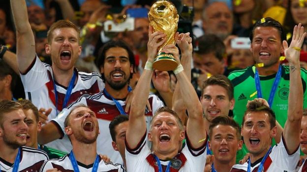 Germany lifting the Fifa World Cup