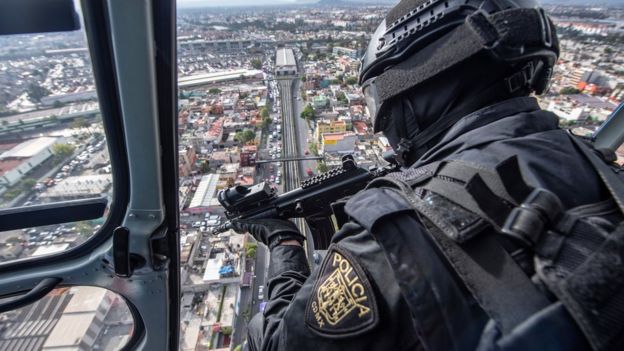 Policía en Ciudad de México, agosto de 2018.