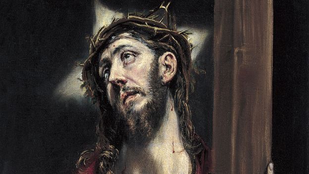 Detalle de "Cristo con la cruz" de El Greco