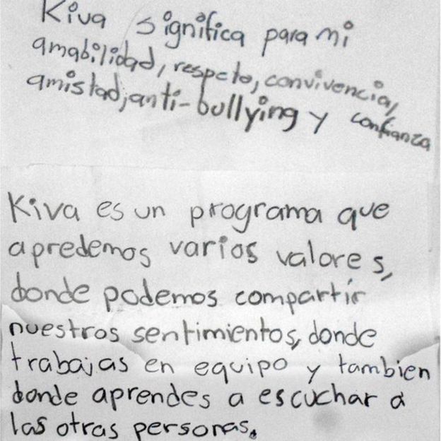 Nota de los alumnos del colegio Erik Erikson.