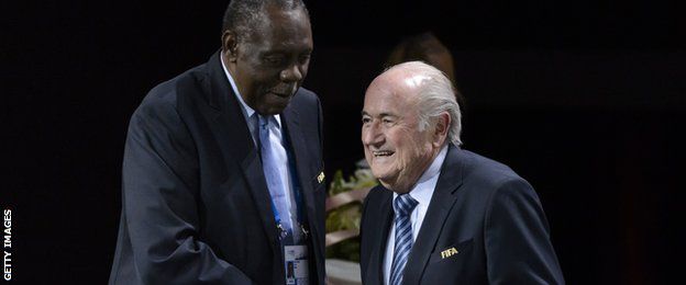 Issa Hayatou and Sepp Blatter