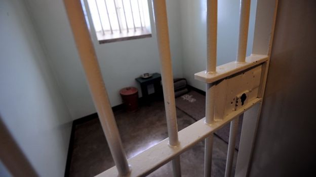 Nelson Mandela's old prison cell on Robben Island