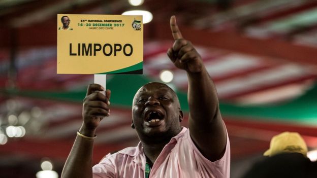 A delegate disputes the votes during a plenary meeting during the ANC national congress in Johannesburg, South Africa on 17 December 2017