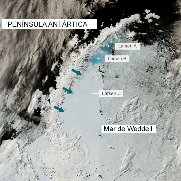 Mapa de la Antártica