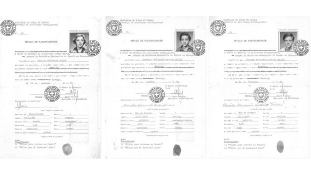 Certificados de nacionalidad de Marília y sus hijos