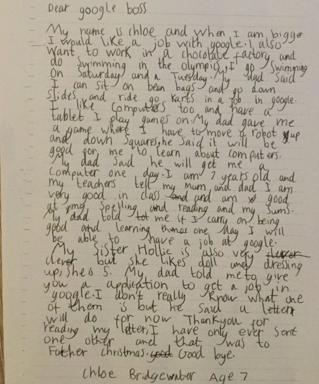 A carta escrita por Chloe