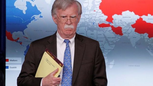 Las anotaciones en el cuaderno de John Bolton.