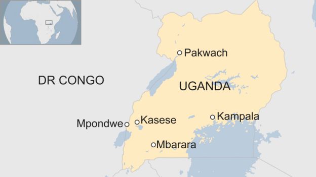 Map of Uganda and DR Congo