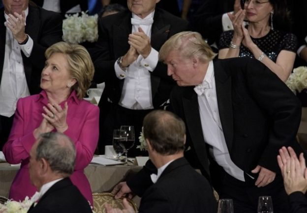 Clinton y Trump, en un evento de caridad.