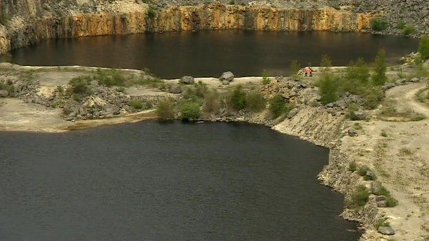 Middlepeak Quarry Water Turned Black To Stop Swimming Bbc News