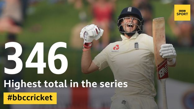 Graphic showing the highest total in England's series win in Sri Lanka was 346