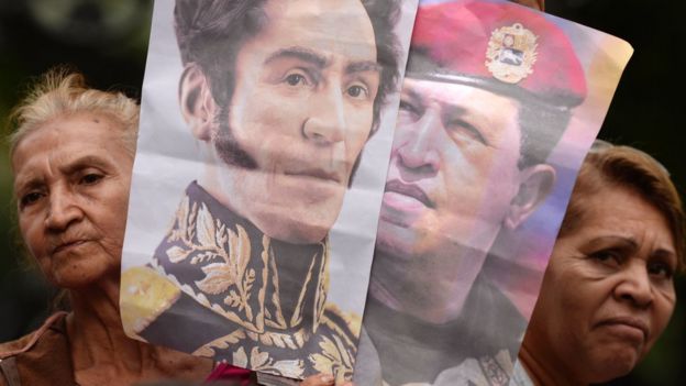 Bolívar y Chavez en marcha en Venezuela
