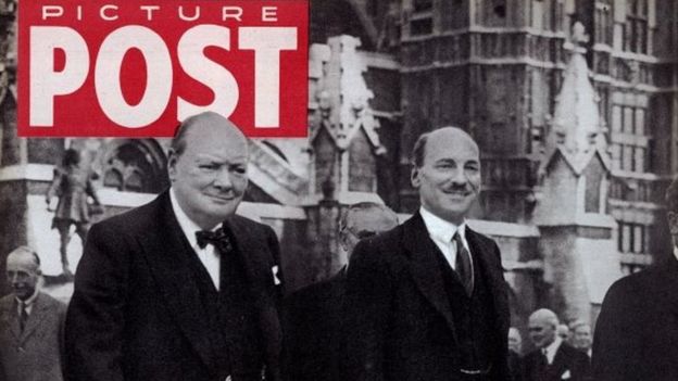 Sir Winston Churchill and Clement Attlee