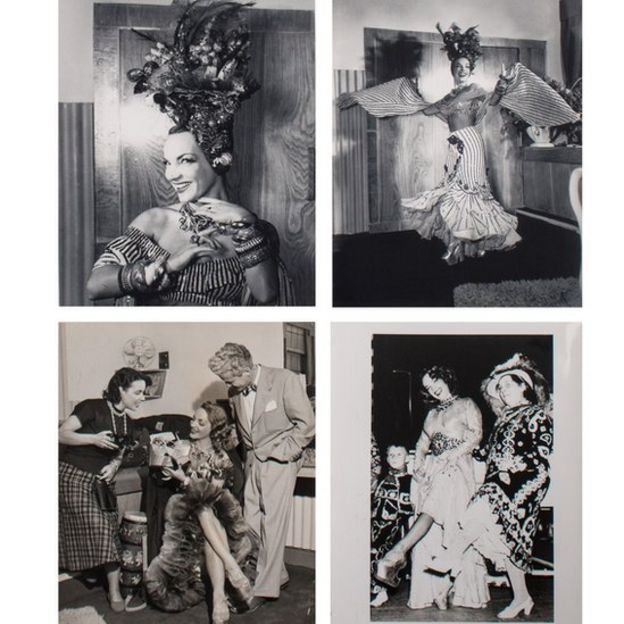 Carmen Miranda nos bastidores do London Palladium, em maio de 1948