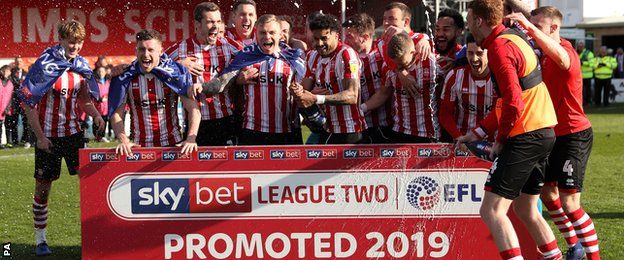 Lincoln City celebrate promotion