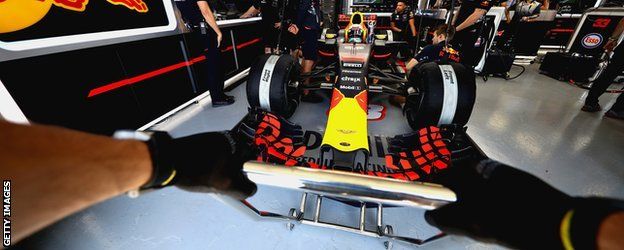 Daniel Ricciardo's car from the point of view of a mechanic