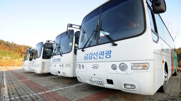 육로 관광에 사용되던 금강산 버스