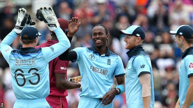 England celebrate during their win over the West Indies