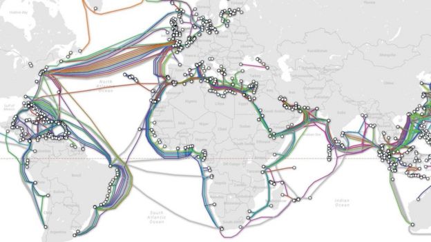 Map of submarine cables